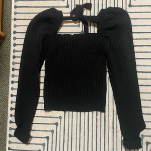 Forever 21 Ribbed Tie-Back Fitted Sweater
